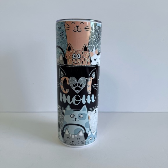Cat Mom 20oz Skinny Tumbler - Picture 2 of 4